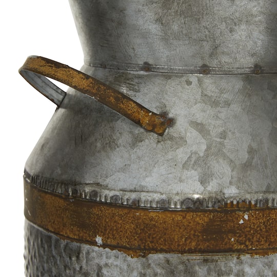 14" Gray Decorative Milk Can